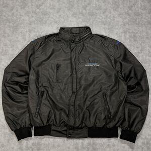 Vintage 90s Swingster Michelin Sport Line Racing Jacket Mens XL USA Made Black